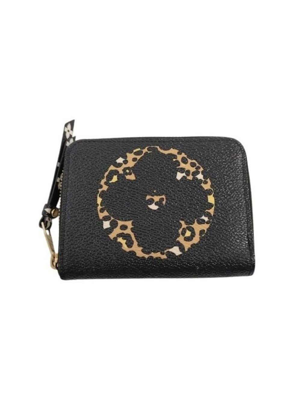 Louis Vuitton Zippy Coin Purse Black Brown Monogram Jungle Gold